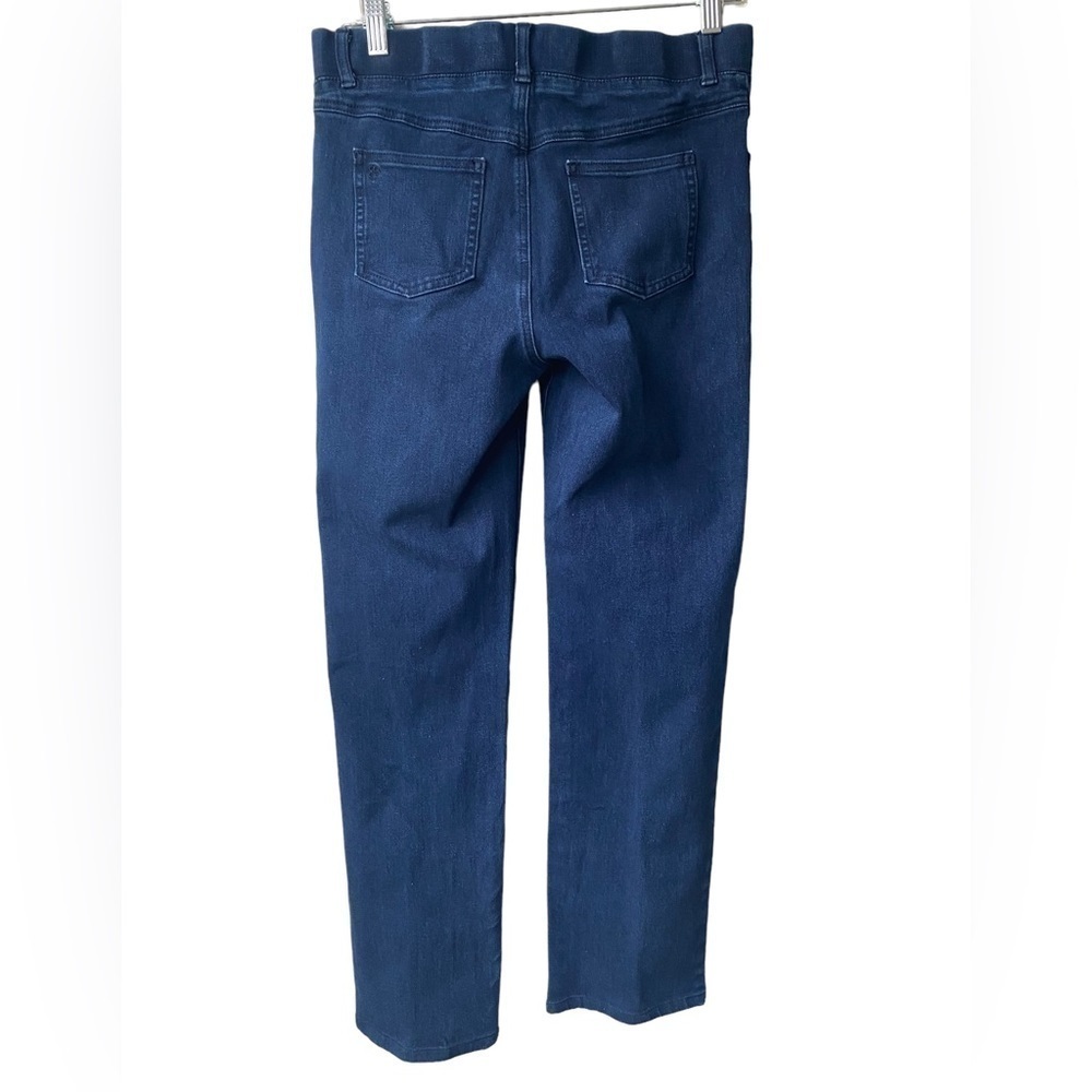 Betabrand Straight Leg Yoga Denim Jean Size M Pull On‎ Stretch Dark Wash - Picture 7 of 11